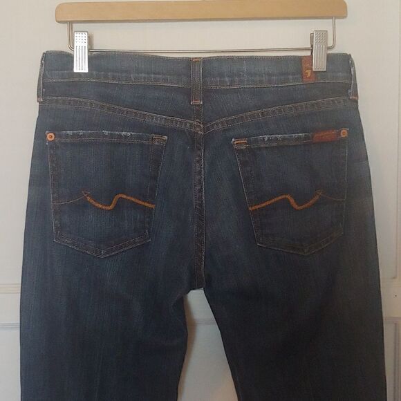 7 For All Mankind Women's Bootcut Dark Wash Jeans Size 28 - Picture 3 of 8